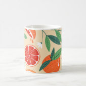 Grapefruitscheiben, modernes, nahtloses Muster. Kaffeetasse (Mittel)