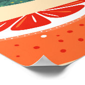 Grapefruitscheiben, modernes, nahtloses Muster. Poster (Ecke)