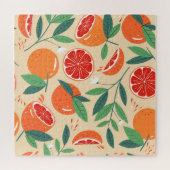 Grapefruitscheiben, modernes, nahtloses Muster. Puzzle (Horizontal)