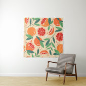 Grapefruitscheiben, modernes, nahtloses Muster. Wandteppich (Beispiel (Horizontal))