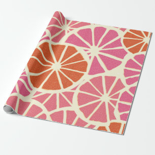 Grapefruitscheiben nahtlos, frische Zitrusfrüchte Geschenkpapier