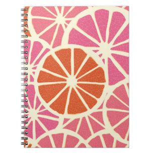 Grapefruitscheiben nahtlos, frische Zitrusfrüchte Notizblock