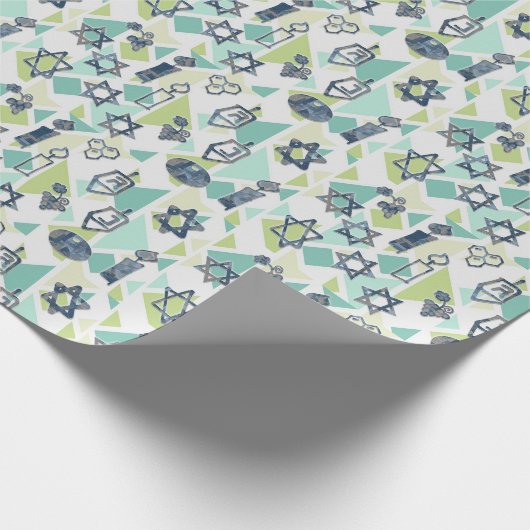 GRAPEN UND DREIDELS Hanukkah Chanukah Geschenkpapier (Ecke)