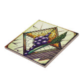 Grapes and Wheat Stained Glass Ceramic Tile Fliese (Seite)