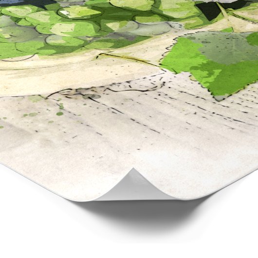 grapes and wine poster (Ecke)