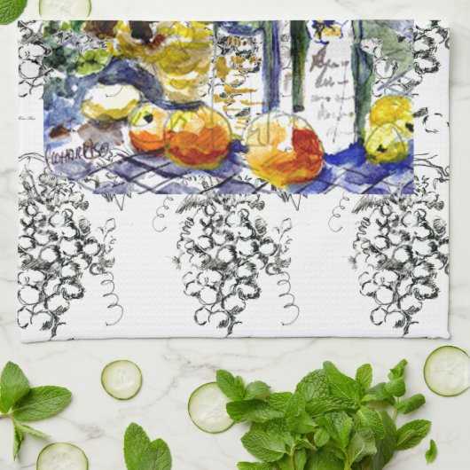 Grapes&bottles Küchentuch (Gefaltet)