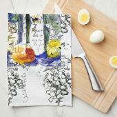 Grapes&bottles Küchentuch (Viertel Falte)