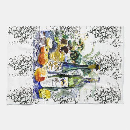 Grapes&bottles Küchentuch (Horizontal)