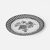 Grapes Gingham Pappteller (Schrägansicht)
