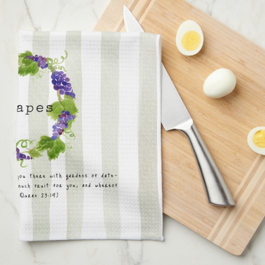 Grapes - Quran Verse Geschirrtuch (Viertel Falte)