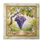 Grapes Vineyard Gold Ceramic Tile Fliese (Vorderseite)
