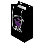Grapest Vater in der Welt Funny Fruit Pun Dark BG Kleine Geschenktüte (Vorderseite Schrägansicht)