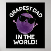 Grapest Vater in der Welt Funny Fruit Pun Dark BG Poster (Vorne)