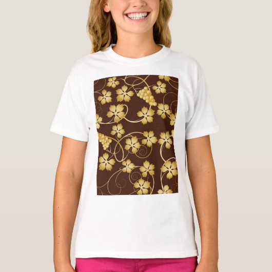 Grapevine Background Girls T - Shirt (Vorderseite)