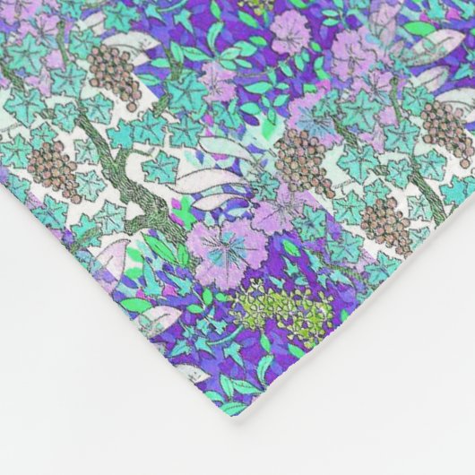 Grapevine Blume Vintage Blumenmuster elegant Fleecedecke (Ecke)