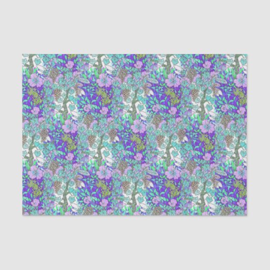 Grapevine Blume Vintages Blumenmuster elegant Seidenpapier (Vorderseite)