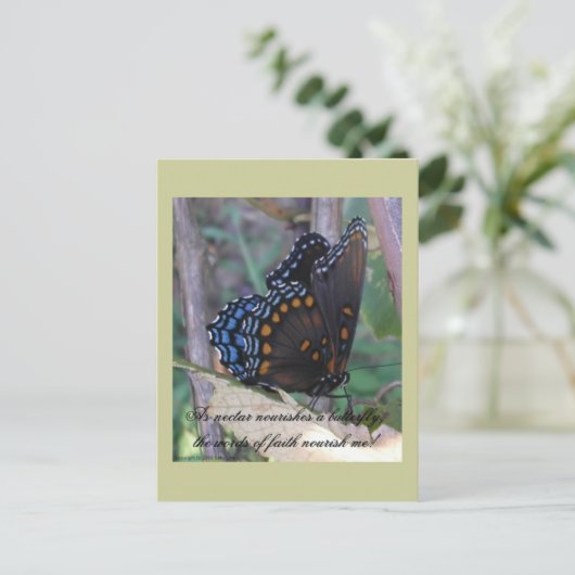 Grapevine Butterfly w/Verse Postkarte (Stehend Vorderseite)