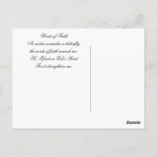 Grapevine Butterfly w/Verse Postkarte (Rückseite)