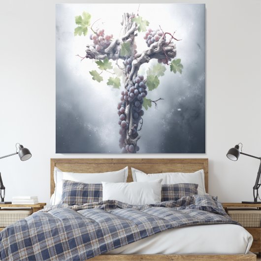 Grapevine Cross Leinwanddruck (Insitu (Schlafzimmer))