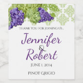 Grapevine Garden Wedding Wine Label Weinetikett (Einzelnes Label)