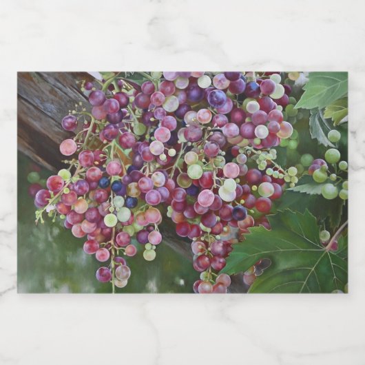 Grapevine Glorie — Hyperrealistische Art des Weing Schaumweinetikett (Einzelnes Label)