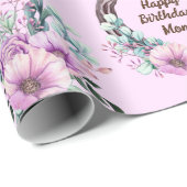 Grapevine Herz Kreath Purple Blumen Name hinzufüge Geschenkpapier (Rolleneckpunkt)