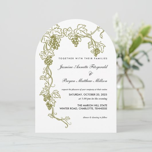 Grapevine | Italien Einladung (Stehend Vorderseite)