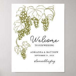 Grapevine   Italien Wedding Sign Poster