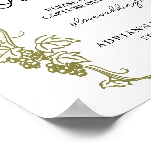 Grapevine | Italien Wedding Sign Poster (Ecke)
