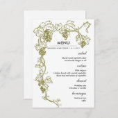 Grapevine | Italienisches Hochzeitsmenü Einladung (Vorne/Hinten)