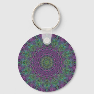 Grapevine Lila Abstrakt Mandala Schlüsselanhänger