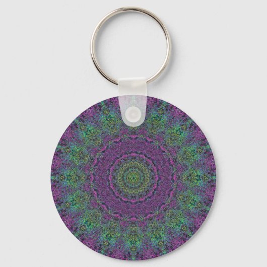 Grapevine Lila Abstrakt Mandala Schlüsselanhänger (Vorderseite)