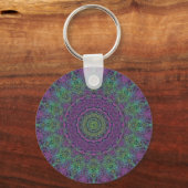Grapevine Lila Abstrakt Mandala Schlüsselanhänger (Rückseite)