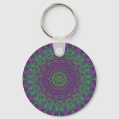 Grapevine Lila Abstrakt Mandala Schlüsselanhänger (Rückseite)