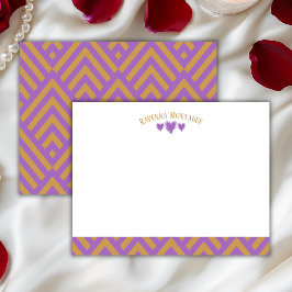 Grapevine Modern Hearts Striped Fans Note Card Mitteilungskarte