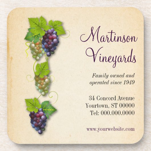Grapevine Promotional Cork Untersetzer (Vorderseite)