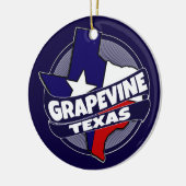 Grapevine Texas flag burst holiday ornament (Links)