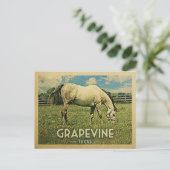 Grapevine Texas Horse Farm - Vintage Travel Postkarte (Stehend Vorderseite)