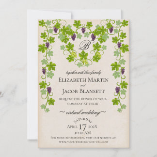 Grapevine Virtual Wedding Einladung