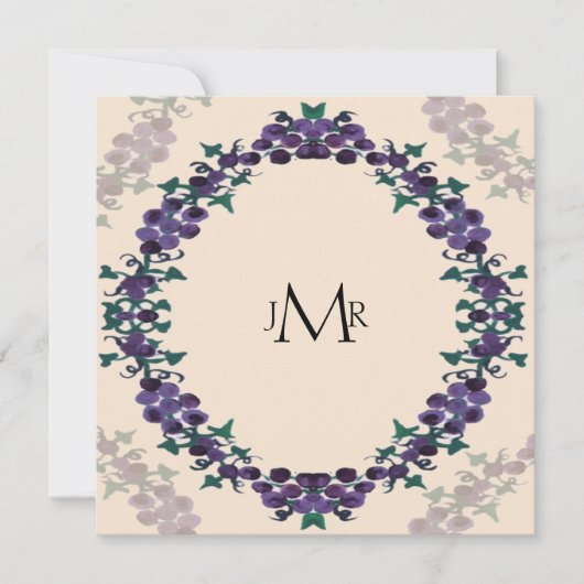 Grapevine Wreath Wedding Jubiläum Einladung (Vorderseite)