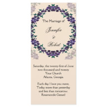 Grapevine Wreath Wedding Program