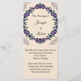 Grapevine Wreath Wedding Program Programm