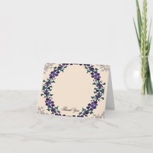 Grapevine Wreath Wedding Thank You Dankeskarte (Vorderseite)