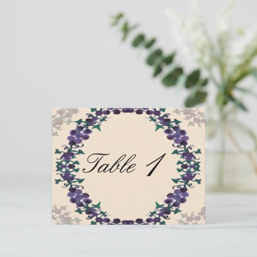 Grapevine Wreath Wedding Tischnummer (Stehend Vorderseite)