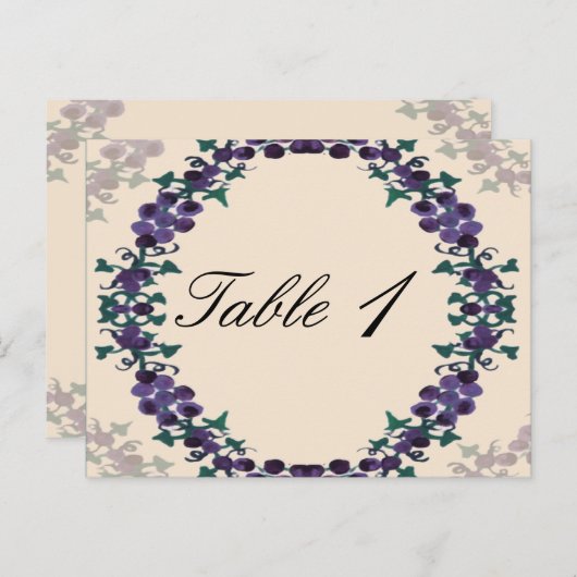 Grapevine Wreath Wedding Tischnummer (Vorne/Hinten)