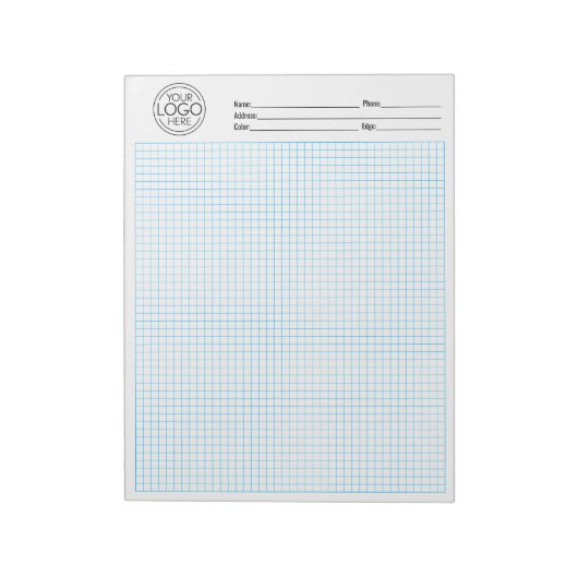 Graph Grid 5 Quadrate - Granitfarbe und -größe Notizblock (Rotiert)