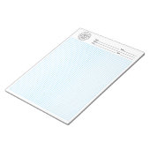 Graph Grid 5 Quadrate - Granitfarbe und -größe Notizblock (angewinkelt)