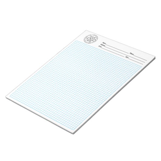 Graph Grid 5 Quadrate - Granitfarbe und -größe Notizblock (angewinkelt)