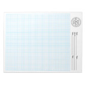Graph Grid 5 Quadrate - Granitfarbe und -größe Notizblock (Vorderseite)
