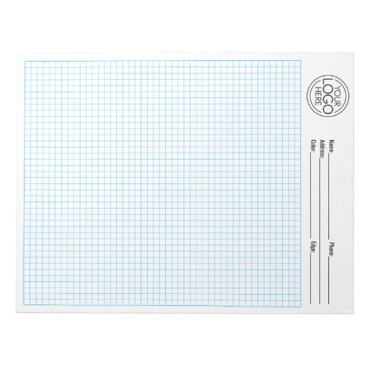 Graph Grid 5 Quadrate - Granitfarbe und -größe Notizblock (Vorderseite)